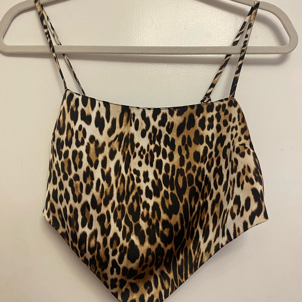 Leopard Print Spaghetti Strap Top